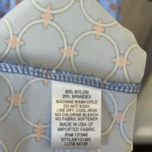 Jude Connally Sky Blue Geometric Tiered Midi Dress - Picture 3 of 9